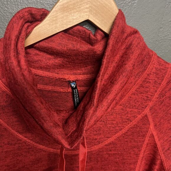 Kuhl Womens Lea Cowl Neck Pullover Sweater XS red Front Pocket W/Thumbholes - Picture 2 of 5